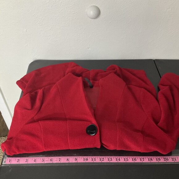 IC by Connie K Blazer Women Sz XL Red Slinky Two Button Jacket Artsy Lagenlook - Picture 9 of 12